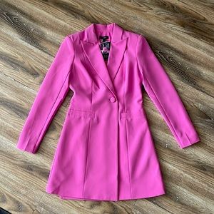 Aidan by Aidan Mattox Tuxedo Blazer Dress in Parfait Pink NWT